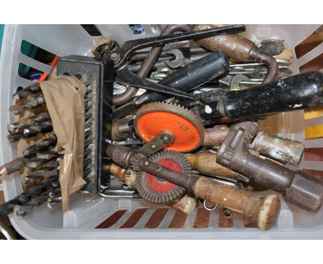 A box of assorted hand tools 