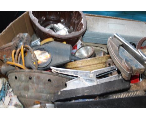 A box of misc vintage tools etc collection only 