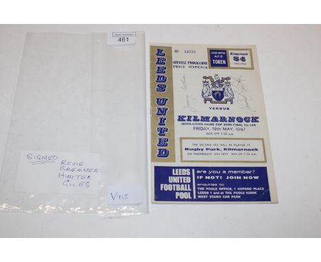 A vintage Leeds United football programme signed by Revie, Bremner, Hunter &amp; Giles