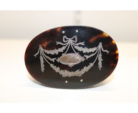 A tortoiseshell hallmarked silver trinket box London hallmarks 
