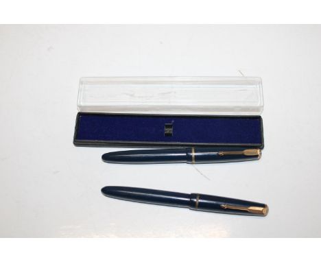 Two vintage Parker fountain pens with 14k gold nibs 