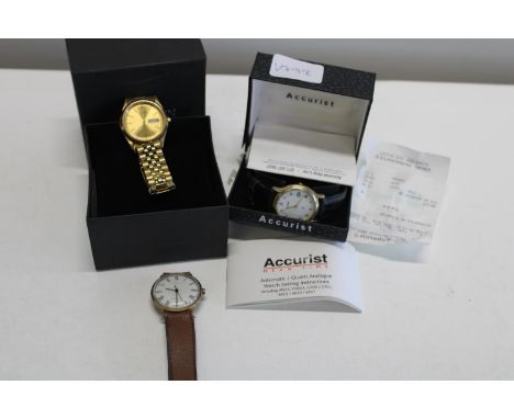 Three vintage watches including Accurist 