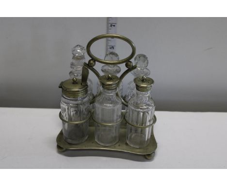 A vintage plated cruet set 