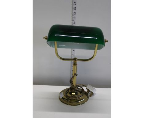 A brass based bankers lamp 