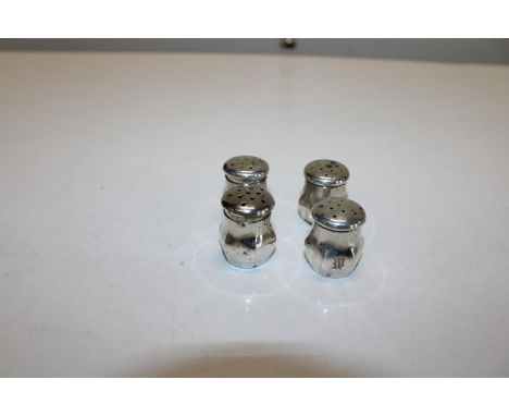 Four vintage silver salt &amp; pepper pots 
