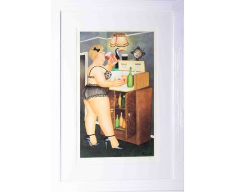 Beryl Cook (1926-2008) 'Drinkies' limited edition print 313/650, 46cm x 27cm, framed and glazed, with certificate.