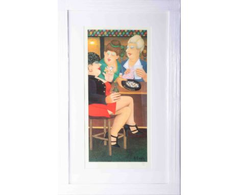 Beryl Cook (1926-2008) 'Last Gasp' limited edition print 604/650, 50cm x 21cm, framed and glazed, with certificate.