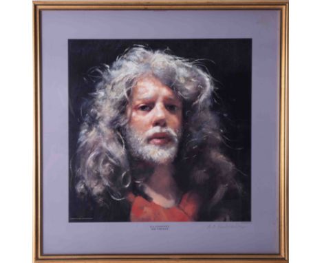 Robert Lenkiewicz (1941-2002) 'Self Portrait' signed limited edition print 300/450, 38cm x 38cm, framed and glazed.