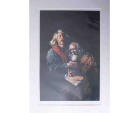 Robert Lenkiewicz (1941-2002) 'Self Portrait at Ninety', signed limited edition print 561/585, 76cm x 52cm, unframed.