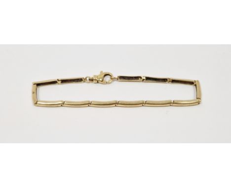 9ct gold bar-pattern link bracelet, 4.6g&nbsp;