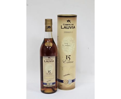 Comte de Lauvia Armagnac 15 year old Extra, 70cl, 40% vol, in original tube&nbsp;