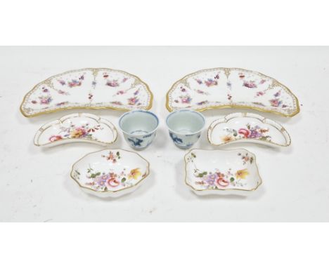 Pair of Royal Crown Derby Royal Antoinette pattern side dishes,&nbsp;a pair of Royal Crown Derby Derby Posies pattern dishes,