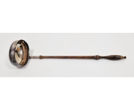 Elizabeth II silver toddy ladle, with turned wooden handle, hallmarked London 1988 by Richard Lawton Ltd, 30cm long