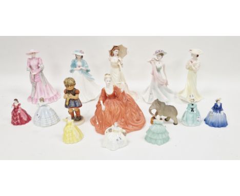 Collection of Coalport bone china figures of ladies, including: six Ladies of Fashion, including: Cynthia, Vicky, Madeleine, 