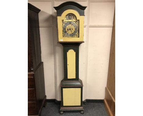 A 19th century painted longcase clock, height 193 cm 