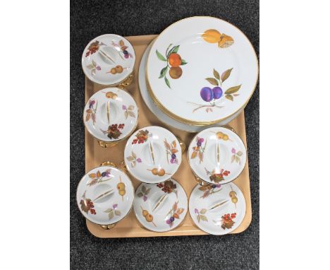 A tray of Royal Worcester Evesham gilded china dinner ware 