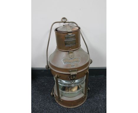 An antique copper Meteorite ship's lamp