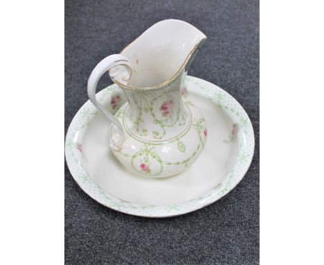 A nineteenth century china jug and basin set 
