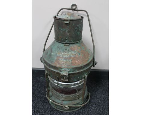 An antique copper Meteorite ship's lamp