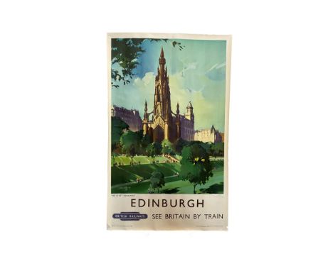 BRITISH RAILWAYS - EDINBURGH POSTER, circa 1950s, 'The Scott Monument', original lithograph, By Claude Buckle, 101.5cm x 63.5