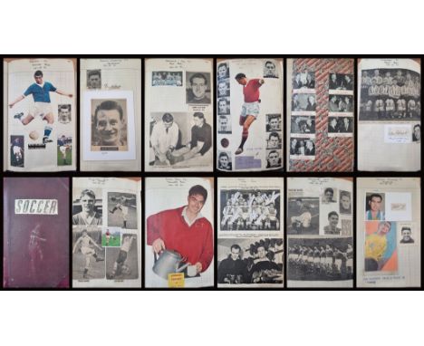 1950s Football Scrapbook with over 350 signed photos, magazine photos, pages and some teams. Includes Bobby Charlton, 1957 Ar