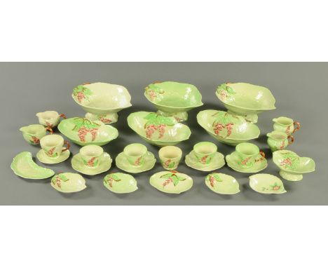 A collection of Carltonware foxglove pattern wares, 4 tea bowls, 5 saucers, 2 tea cups, 4 small jugs, 7 small shaped dishes, 