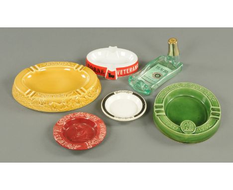 A collection of 40 brewery related public house ashtrays, ceramic and glass.