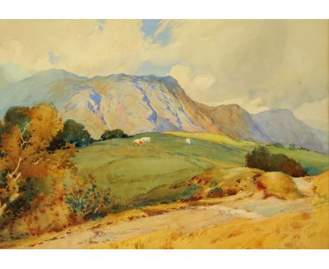 Henry Robinson Wilkinson (1884-1975), watercolour, "Sunshine and Clouds, Coniston".  28 cm x 40 cm, framed, signed.  ARR