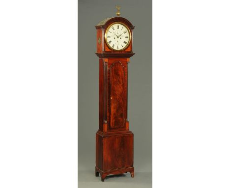 An early 19th century mahogany longcase clock by William Coulie of Marykirk, with circular dial and two-train movement, the c