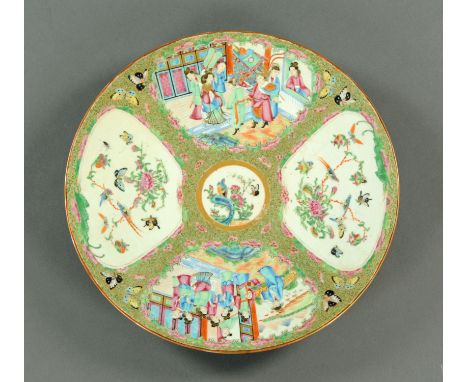 A Chinese 19th century Famille Rose charger, with figures.  Diameter 40.5 cm.    CONDITION REPORT:  The plate is in generally