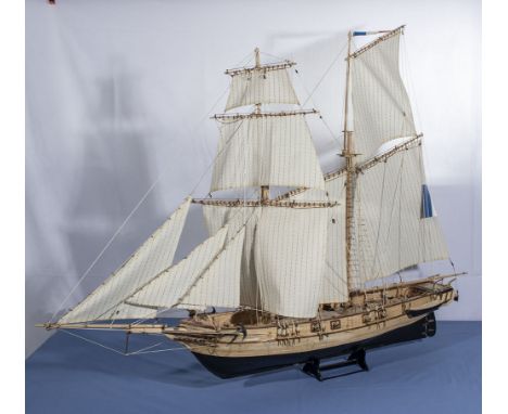 A scratch built model of a yacht CC829 possibly kit built 40cm long