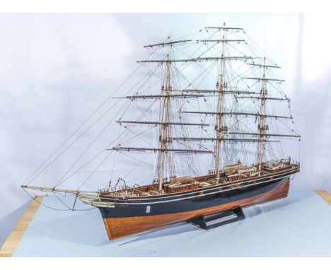 A 20th century scratch built model clipper/ship possibly kit built 93cm long