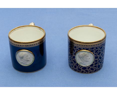 Two porcelain cabinet cups &nbsp;with Emperor Napoleon cameos