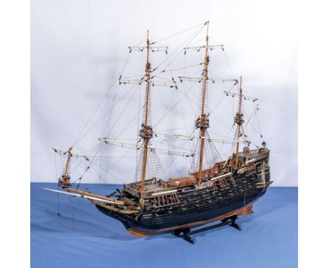 A scratch built model of Cutty Sark 1869 possibly kit built 60cm long
