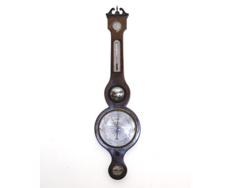 A mahogany barometer maker C Gerletti 97cm