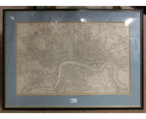 London. Davies (B. R.), London 1851, published S. D. U. K. circa 1852, uncoloured engraved plan of London 400 x 660 mm, mount