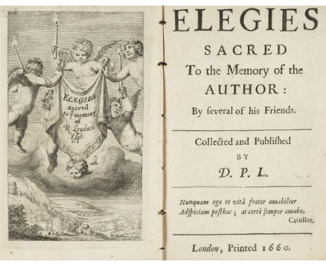 Lovelace (Richard). [Lucasta. Posthume Poems, 1st edition, London: William Godbid for Clement Darby, 1659], 2 parts in 1 volu