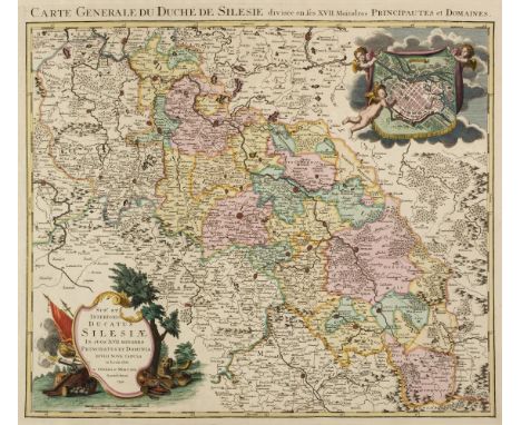 Silesia/Poland. Covens J. &amp; Mortier P. (publishers), Sup.s et Inferioris Ducatus Silesiae in suos XVII Minores..., Amster