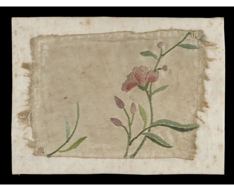 * Stuart (Charles Edward 'Bonnie Prince Charlie', 1720-1788). Coat fragment, mid 18th century, a small piece of off-white sil