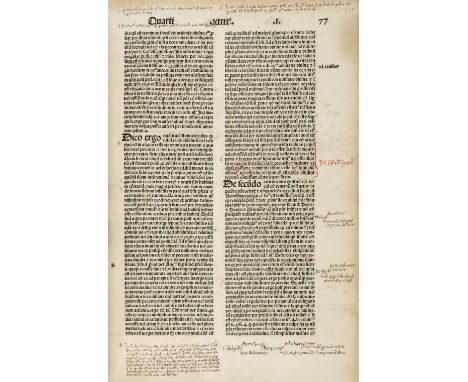 Duns Scotus (John). Primus [-Quartus] scripti Oxoniensis super sententias [-Questiones quolibetales], 5 parts in 2 volumes, V