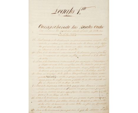 Reales Cedulas . Manuscript list of Reales Cedulas and Ordenanzas, 1620-1843, relating to South America, Mexico, West Indies 