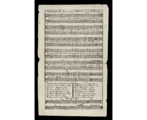 * [Carey, Henry, 1687-1743]. Sally rival'd by Country Molly, circa 1720, single sheet engraved broadside ballad on laid paper
