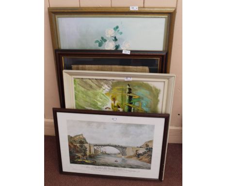 A print of the iron bridge plus other painting and prints