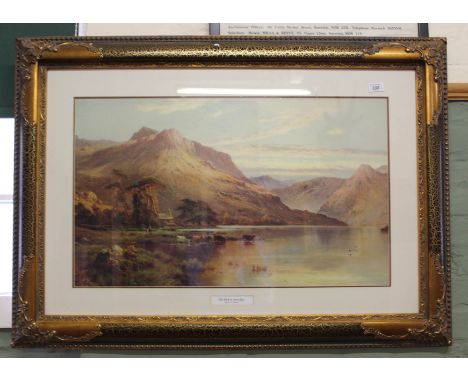 A De Breanski print 'The Kirk at Arrochar' in ornate gilt frame, 18" x 29"