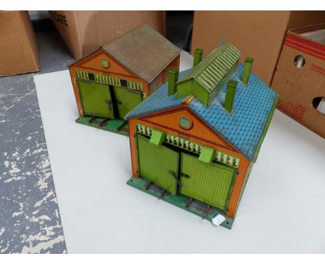 TWO HORNBY O GAUGE ENGINE SHEDS