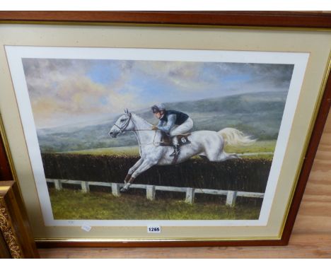 MAXINE COX (CONTEMPORARY).&nbsp; A PENCIL SIGNED LIMITED EDITION HORSE RACING PRINT, TOGETHER WITH A FURTHER SIGNED PRINT.&nb