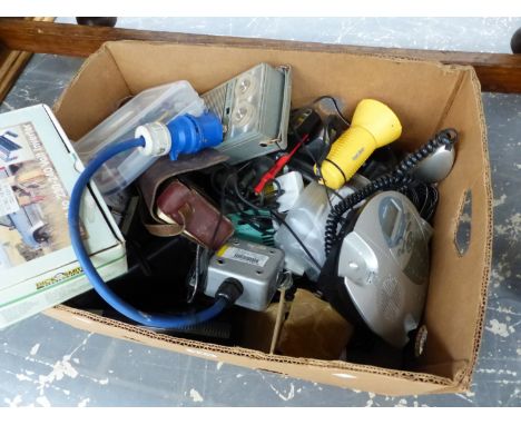 A SMALL BOX OF TOOLS ETC. 