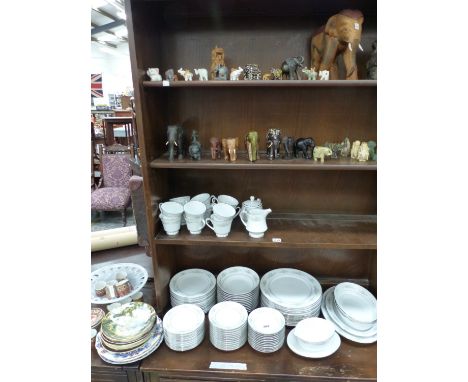 A COLLECTION OF ORNAMENTAL ELEPHANTS, AND ORIENTAL FIGURES, TOGETHER WITH AN EXTENSIVE NORITAKE TEA AND DINNER SERVICE, VARIO