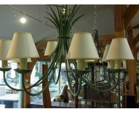 A modern six branch hanging lamp