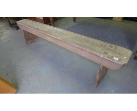 A stripped pine 19th century bench - Length 1.83m 